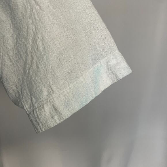 Casual Top Size Medium White Blue Colorblock Contrast Baseball Button Cotton - Picture 8 of 12